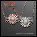 platinum plated bracelet with sunflower charm pendant for women